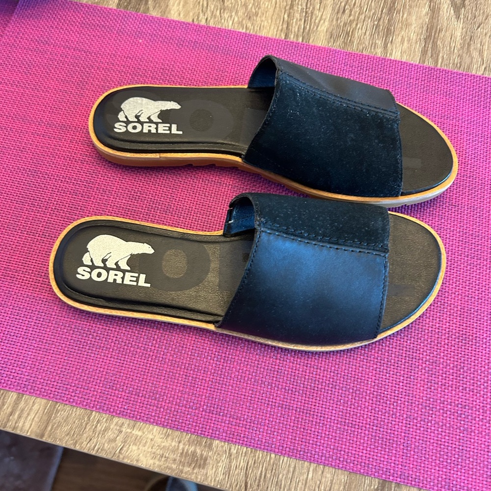 Sorel Women's Black Slide Sandals - Picture 7 of 7